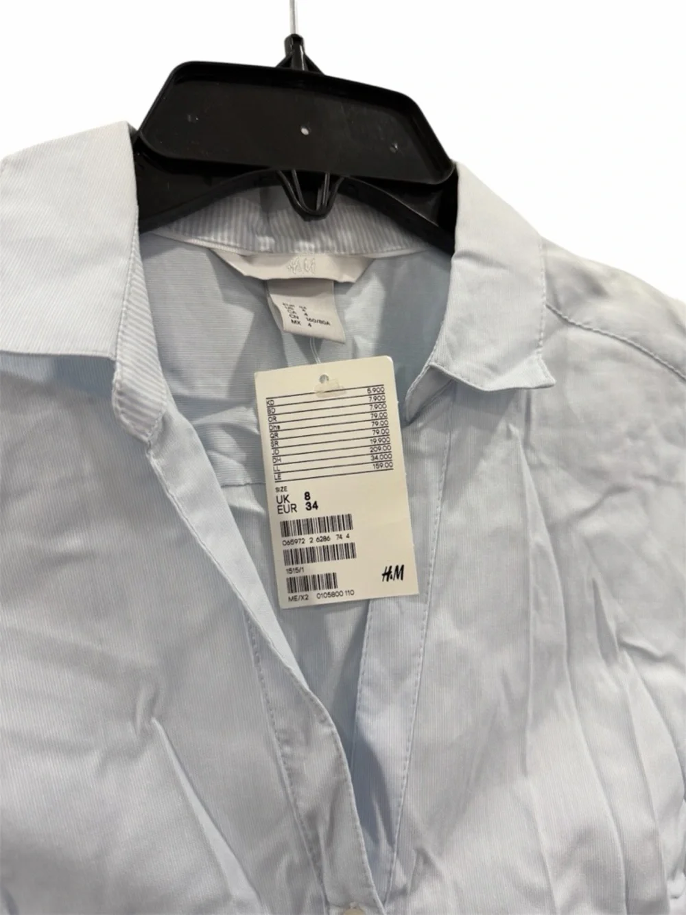 H&M Pale Blue Collared Button-Front Shirt - Picture 2 of 3
